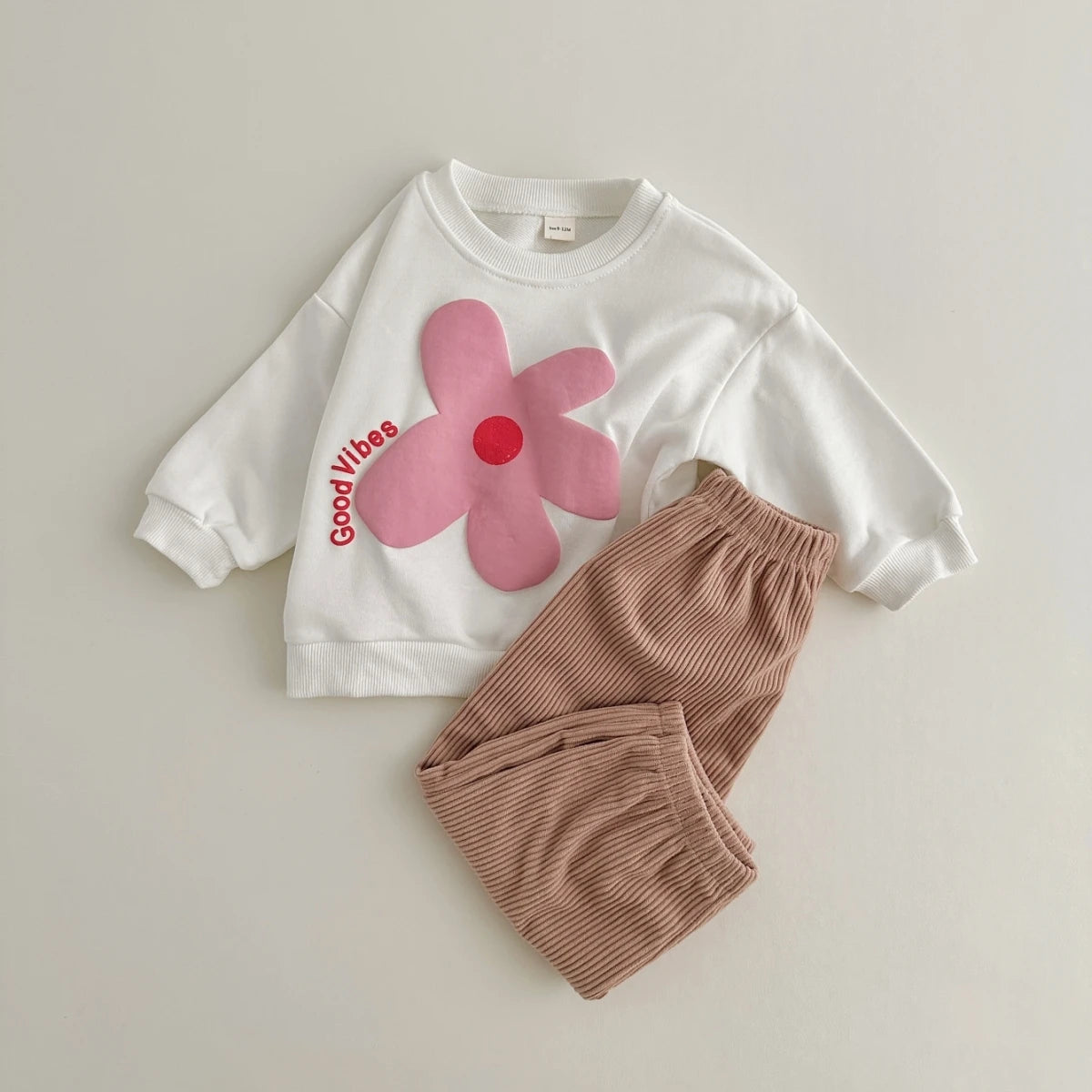 2Pcs Cozy Sweatshirt and Corduroy Pants