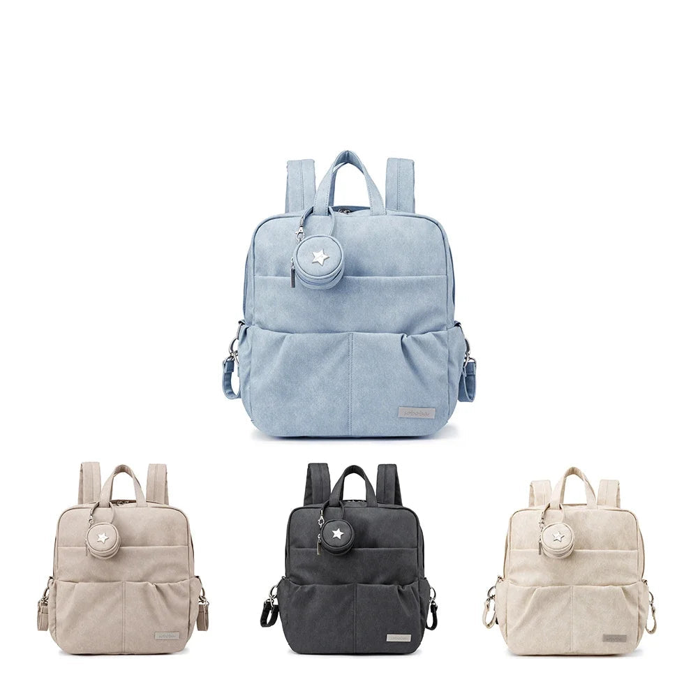 Stylish Waterproof Diaper Backpack with Pacifier Holder