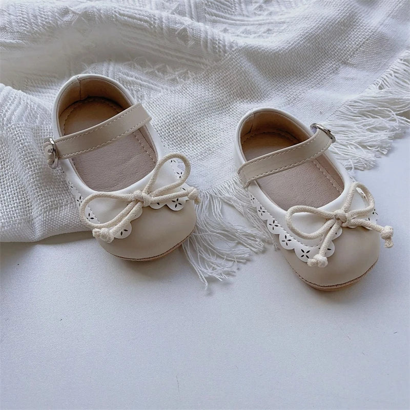 Baby Girls Princess Walking Shoes with Lace Bow