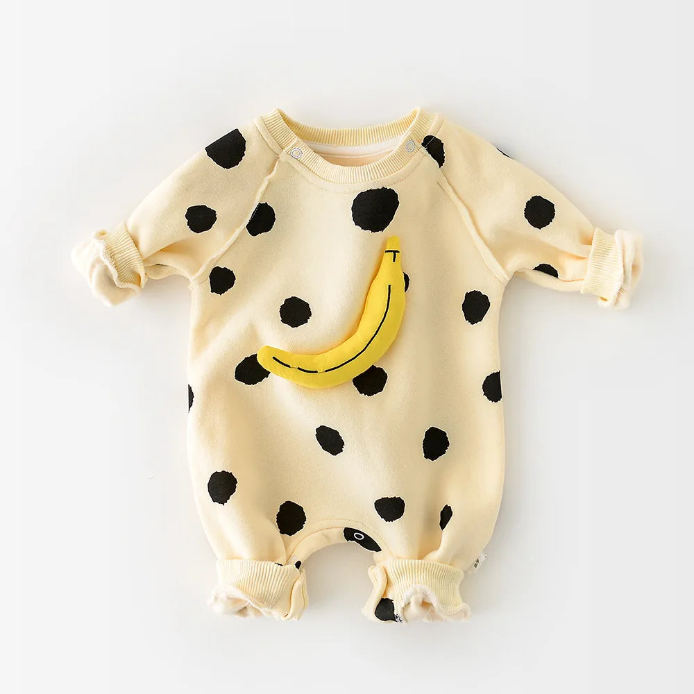 Cute Polka Dot Banana Jumpsuit