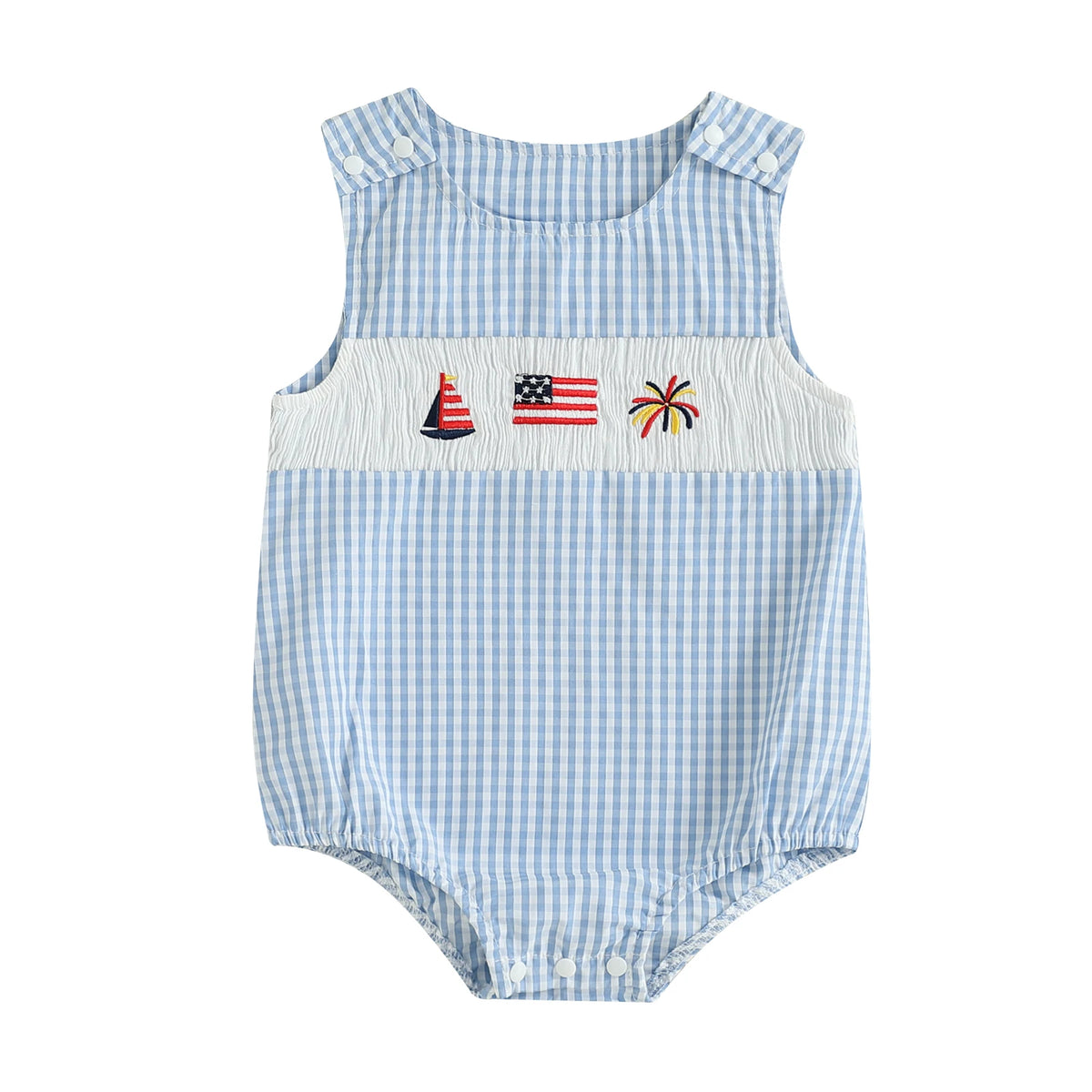 Baby 4th of July Smocked Flag Embroidery