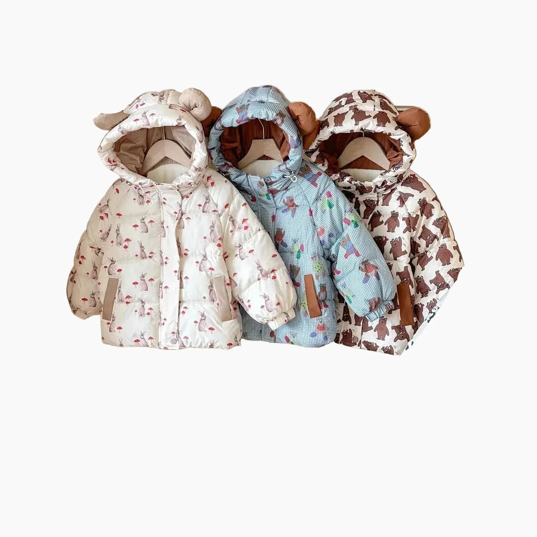 Kids' Velvet-Lined Thickened Cotton Coat