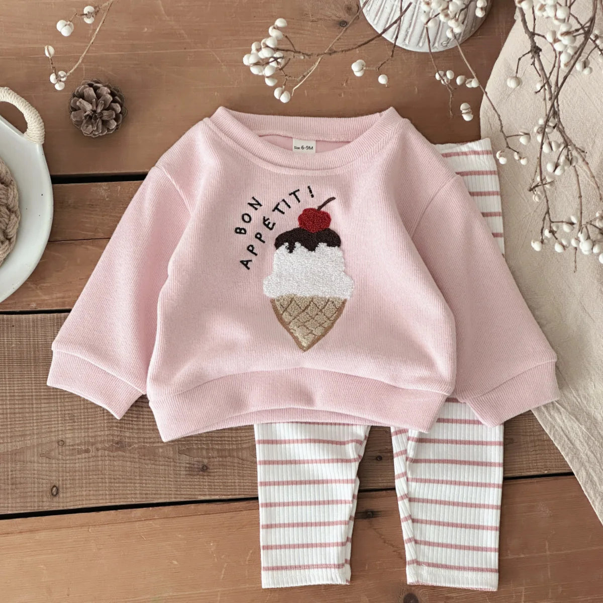 Baby &amp; Toddler Ice Cream Top &amp; Striped Pants Set