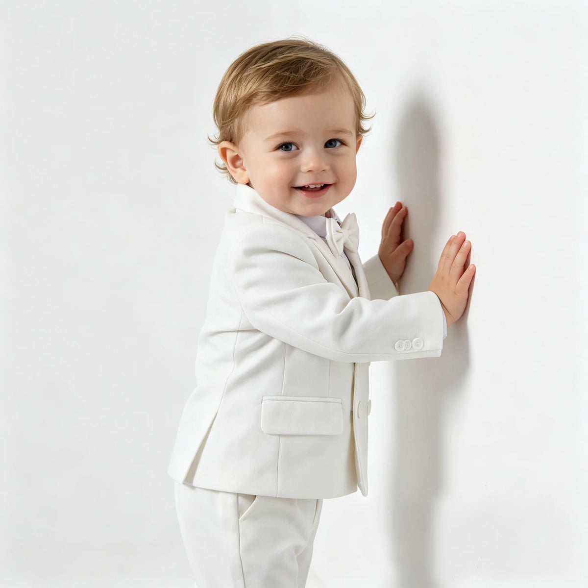 Toddler Boys' White Elegant Suit Set