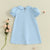 Back-to-School Apple Embroidered Blue Dress