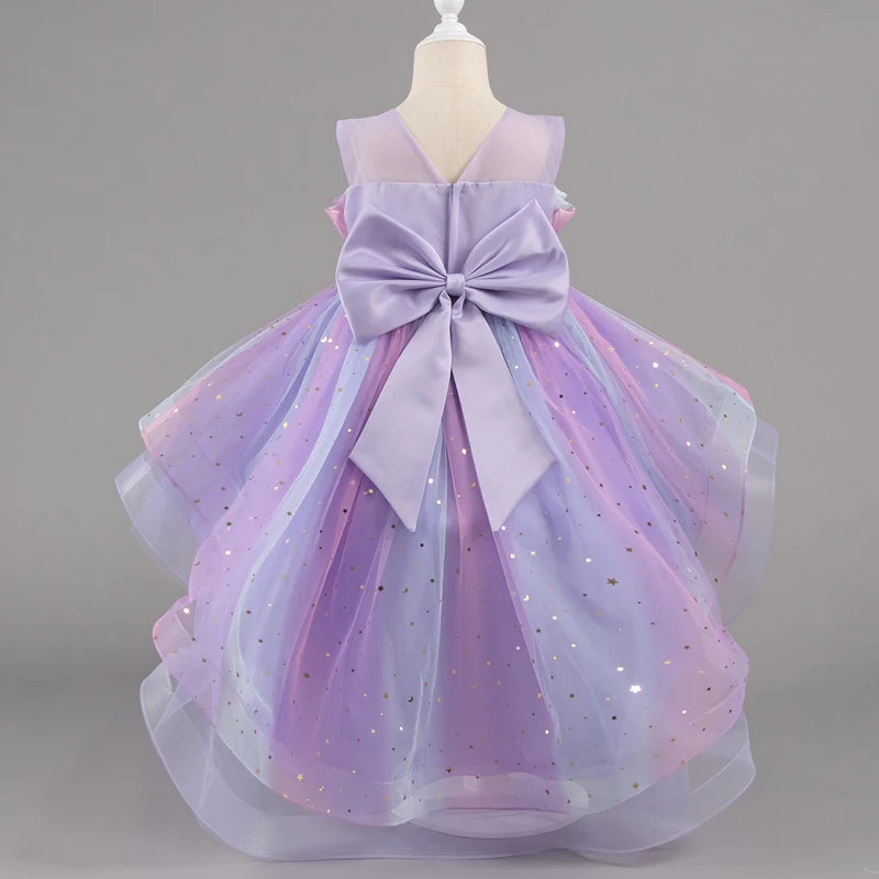 Girls Pastel Princess High-Low Tulle Dress