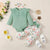 Long Sleeve Romper, Floral Pants and Headband Set