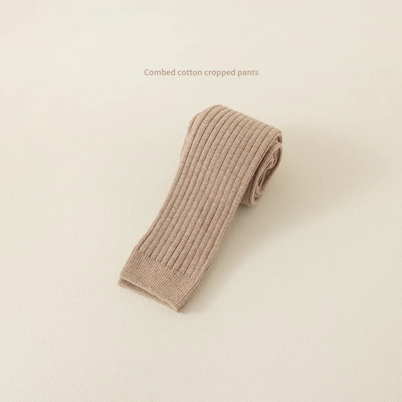 Solid Color Knit Stretch Tights