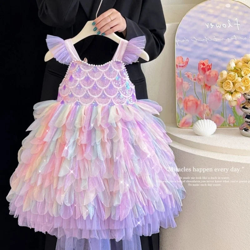 Sparkly Mermaid Princess Dress for Girls