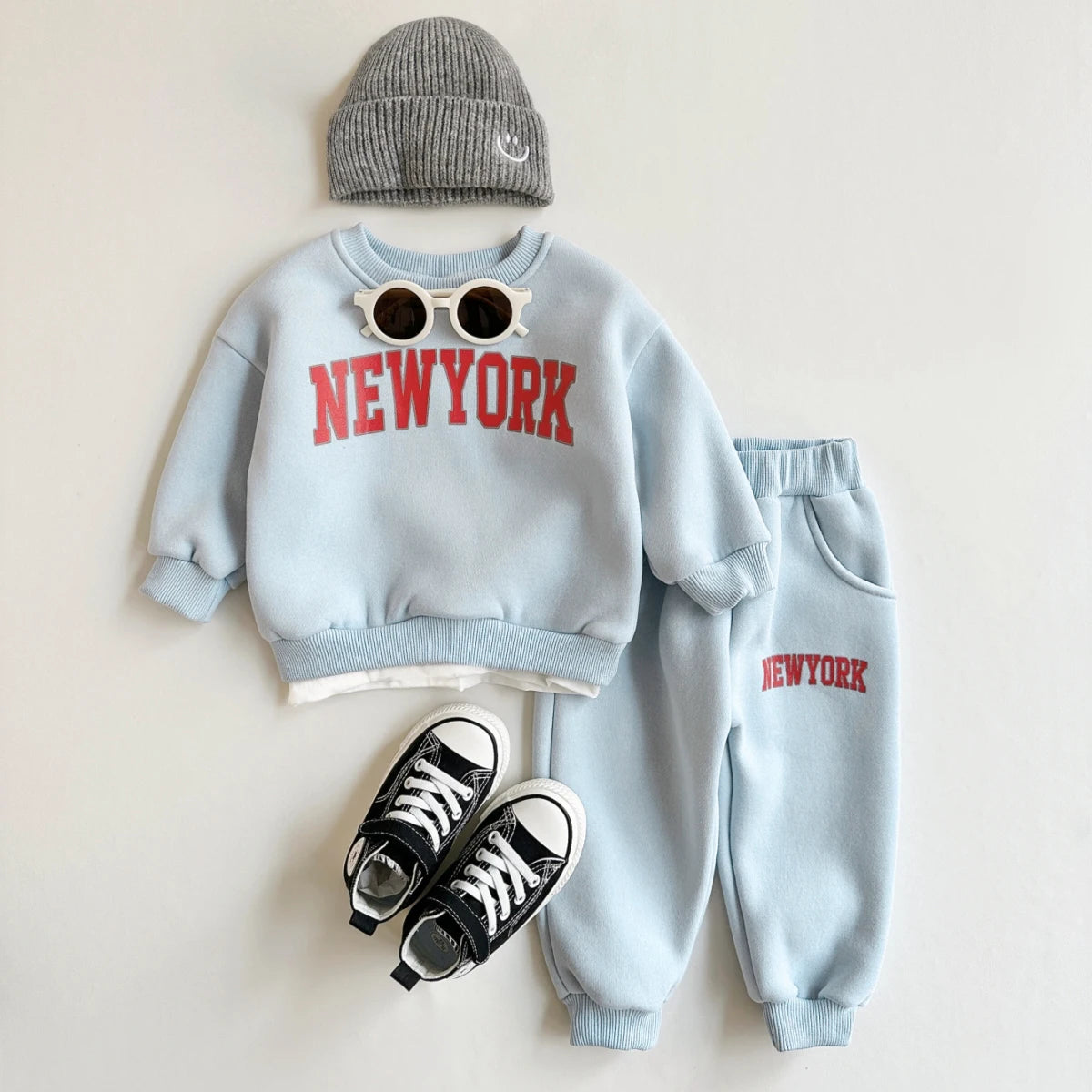 Baby Unisex New York Print Sweatshirt & Jogger Pants 2-Piece Set