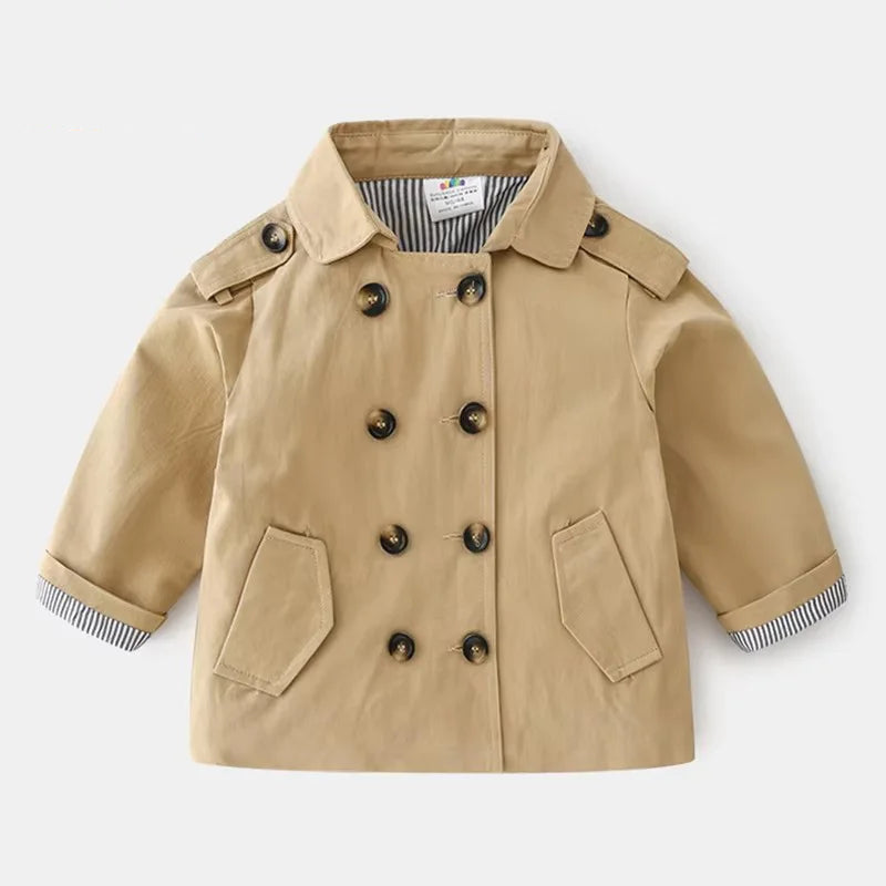 Kids' Classic Double-Breasted Trench Coat