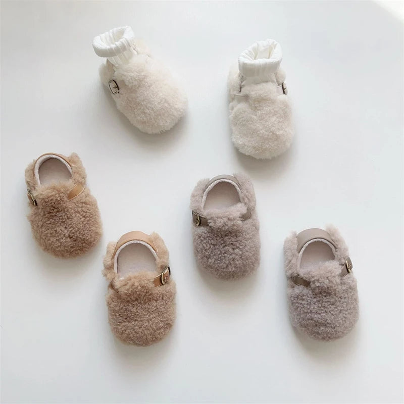 Soft Soled Baby Winter Boots - Warm Plush Walking Shoes