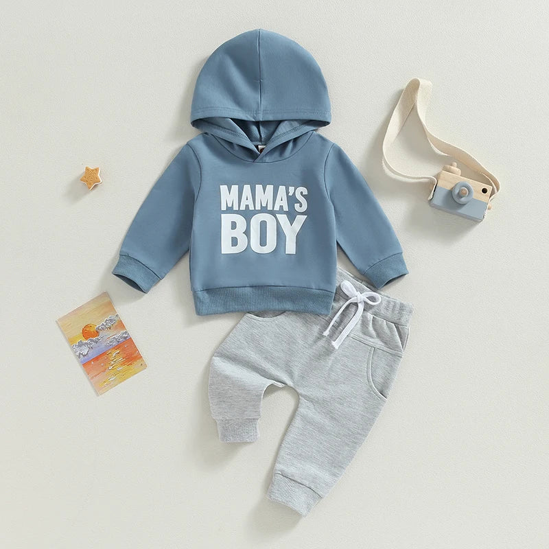 Baby Boys Letter Print Hoodie & Jogger Pants 2-Piece Set