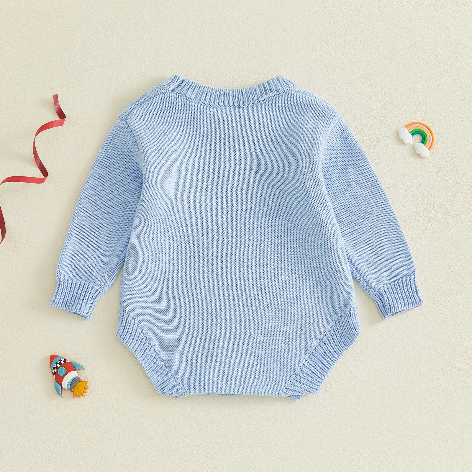 Baby 4th of July Flag Pattern Knit Sweater Bodysuit