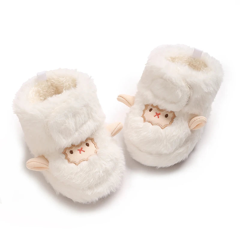 Baby Plush Winter Booties with Soft Soles