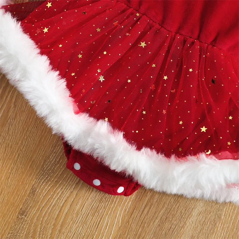 Baby Girls' Christmas Long Sleeve Romper Outfit