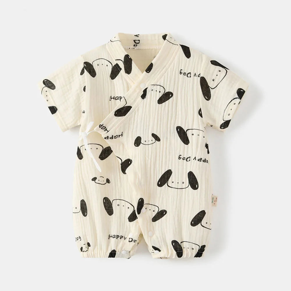 Unisex Baby Soft Cotton Printed Short Sleeve Bodysuit One-Piece