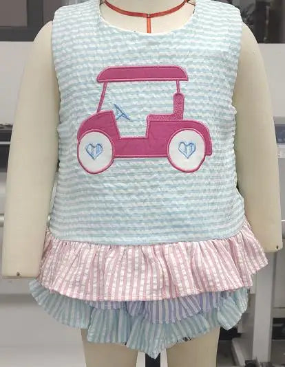 2 Piece Golf Cart Top and Bow Shorts Set