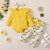 Long Sleeve Romper, Floral Pants and Headband Set