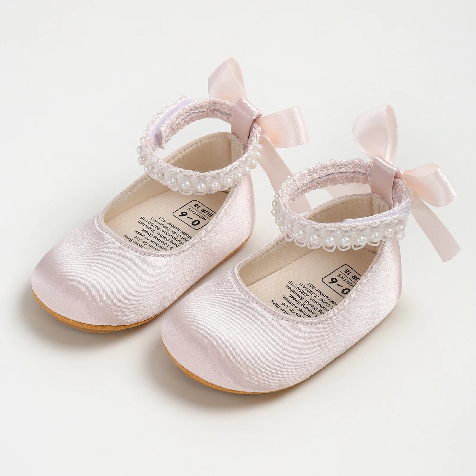 Satin & Pearl Princess Shoes for Infant Girls