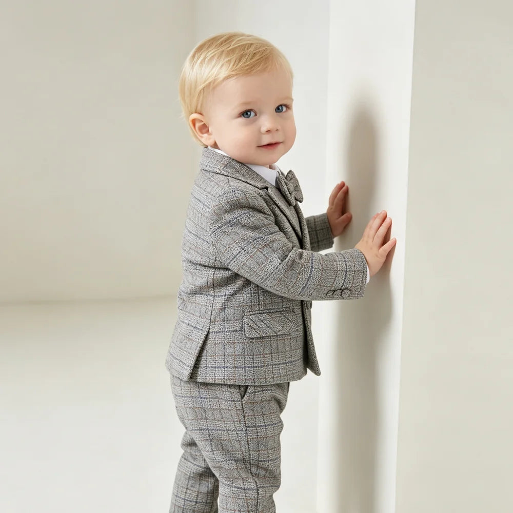 Toddler Boys’ Plaid Suit Set