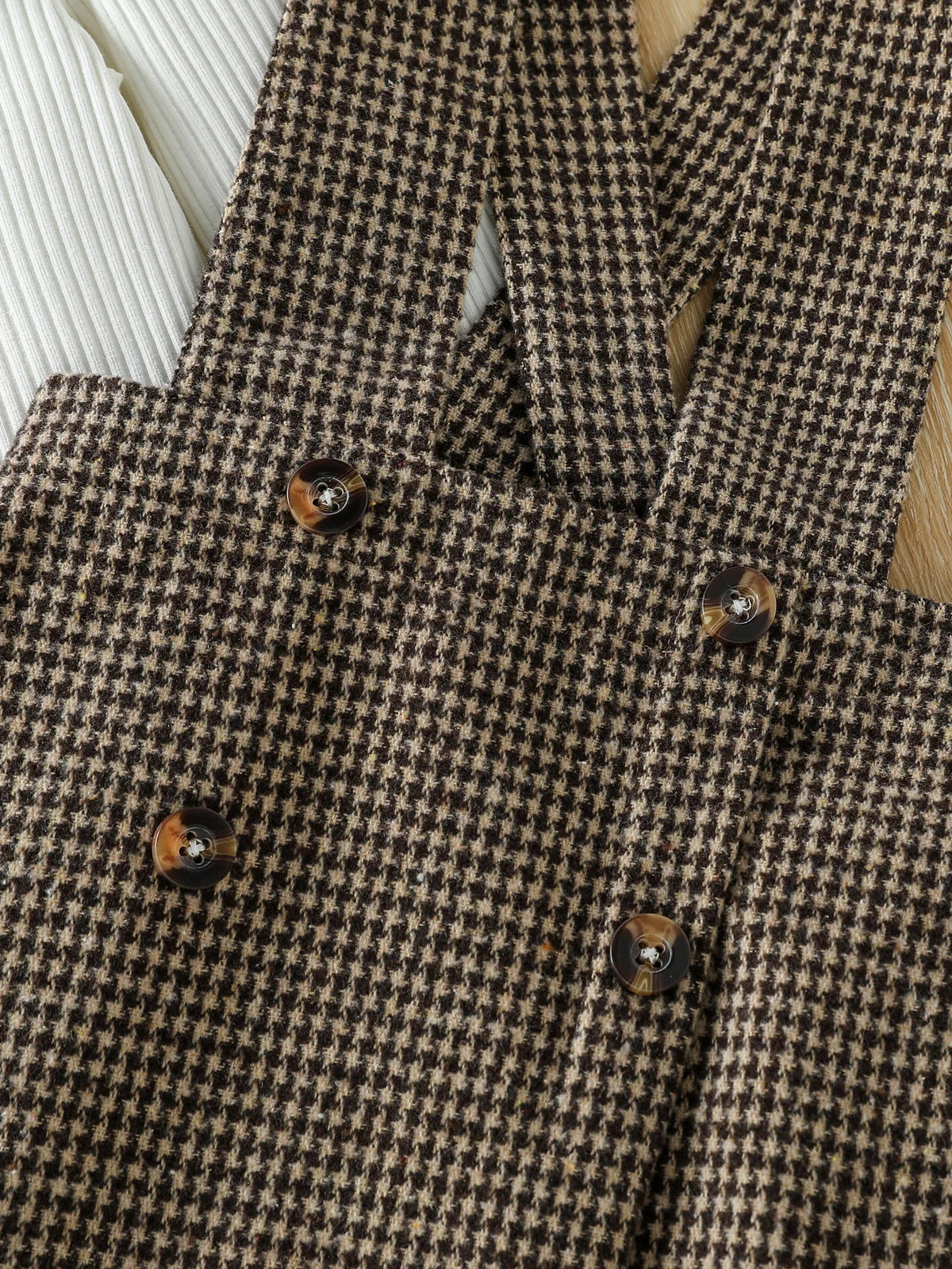 Girl's Plaid Strap Skirt Set - Long Sleeve Top & Skirt Outfit
