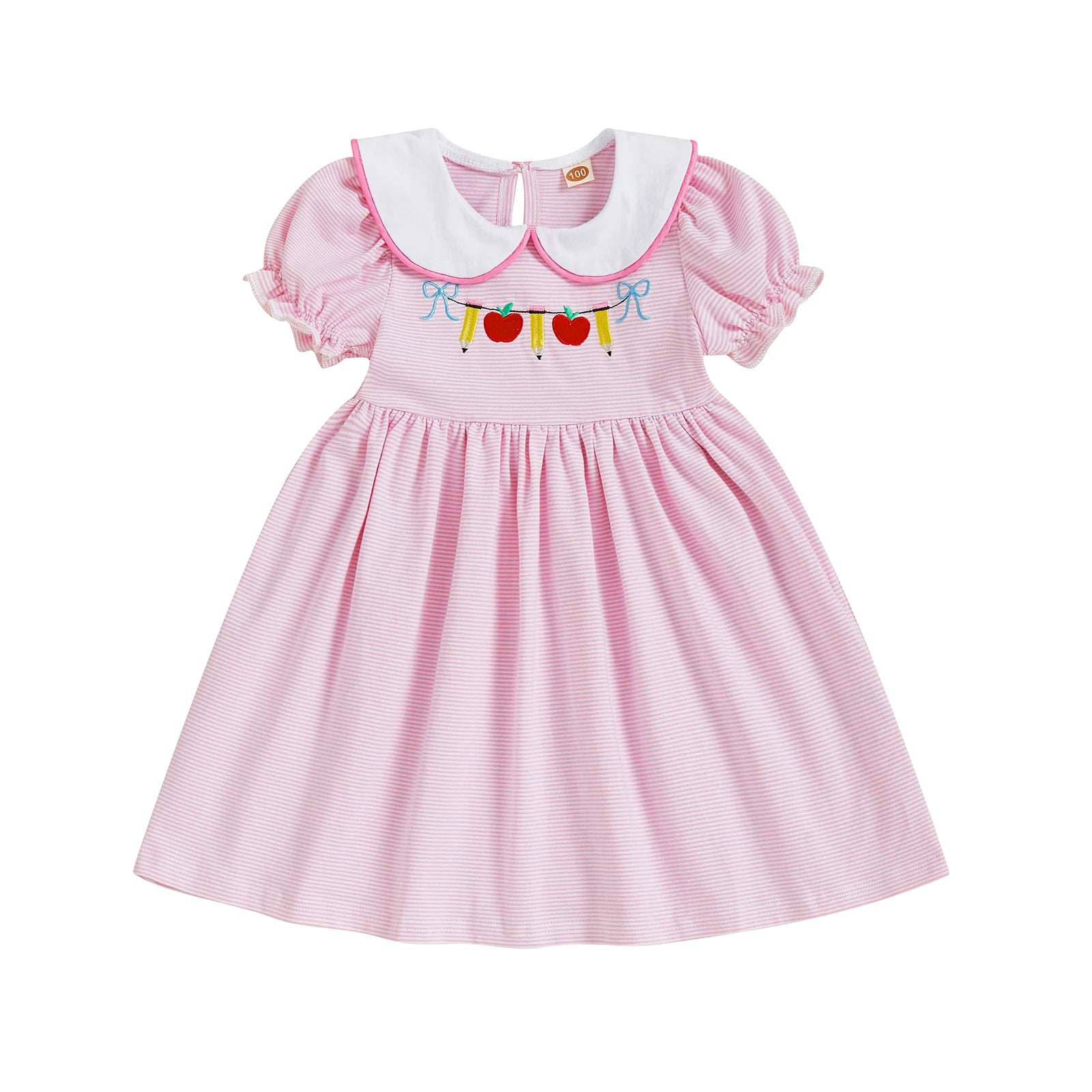 Girl Back to School Dress Striped