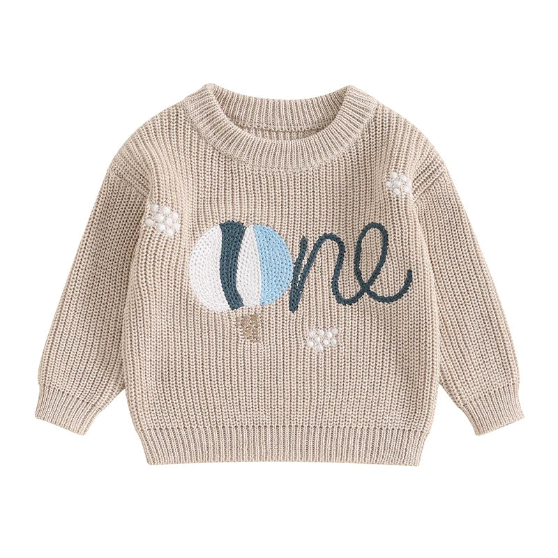 Baby First Birthday “One” Knit Sweater