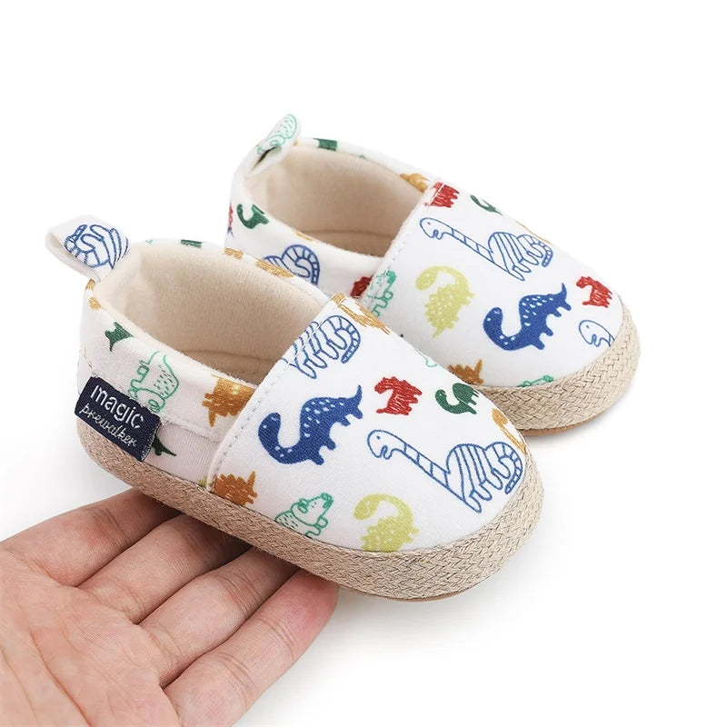 Baby Unisex Dinosaur Print Slip-On First Walker Shoes