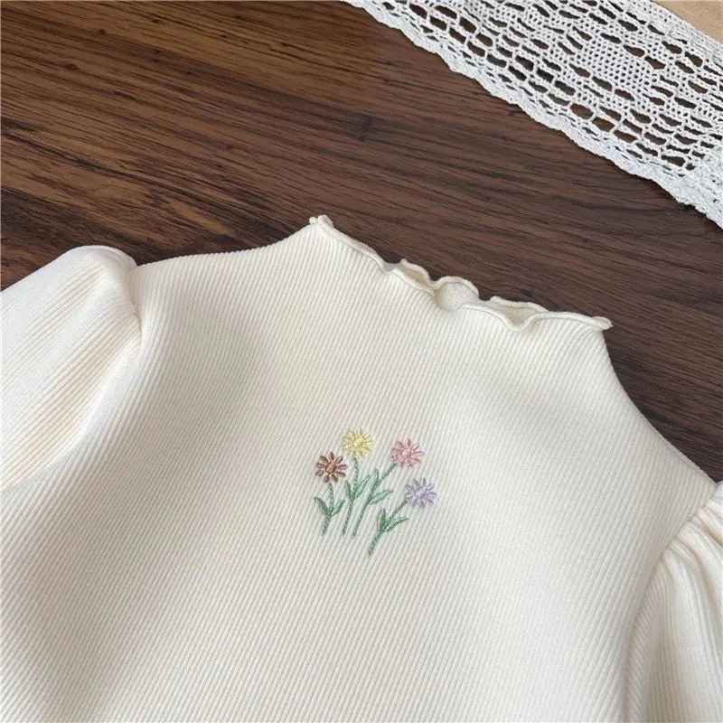 Soft and Warm Embroidered Top