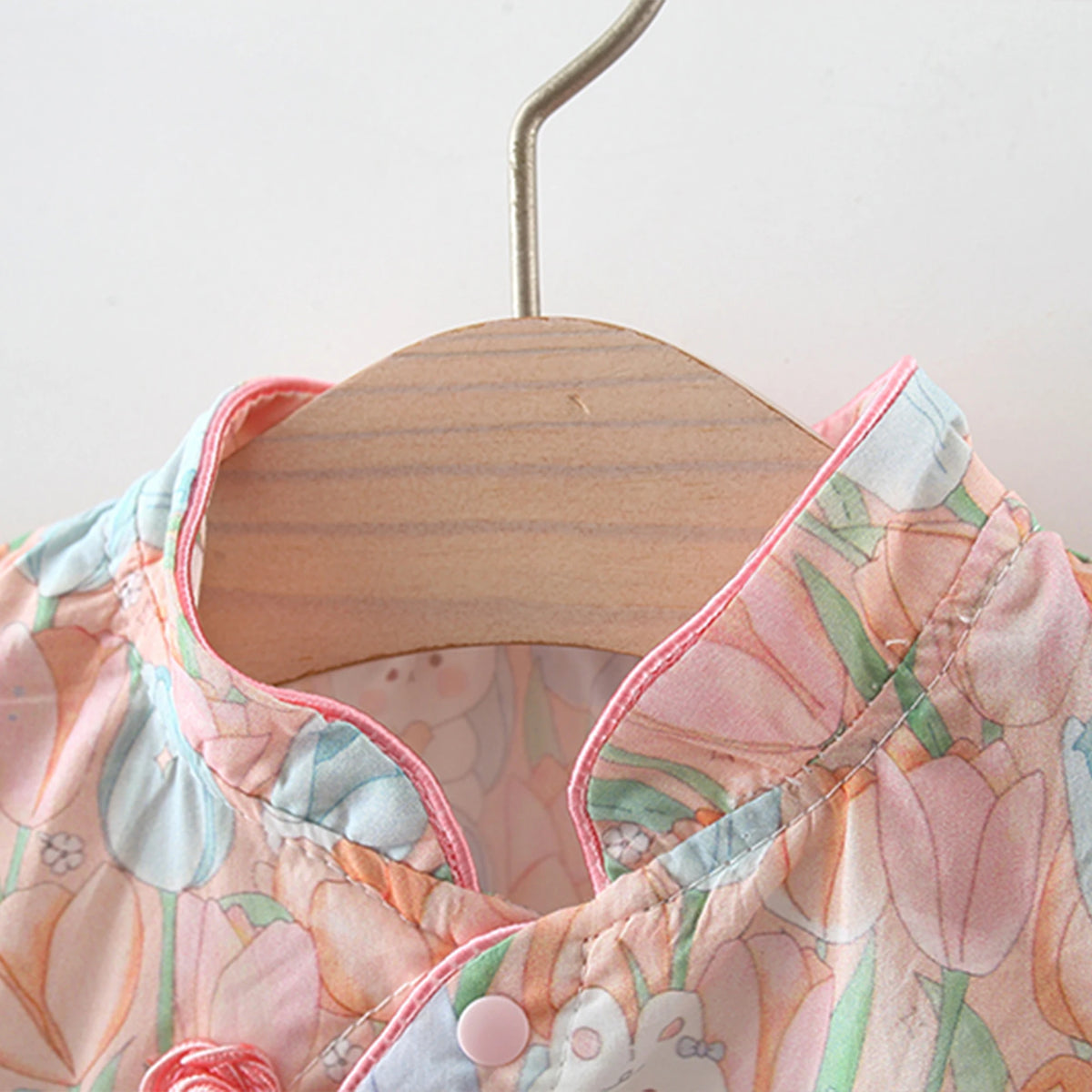 Chinese Style Floral Qipao Romper & Bonnet Set