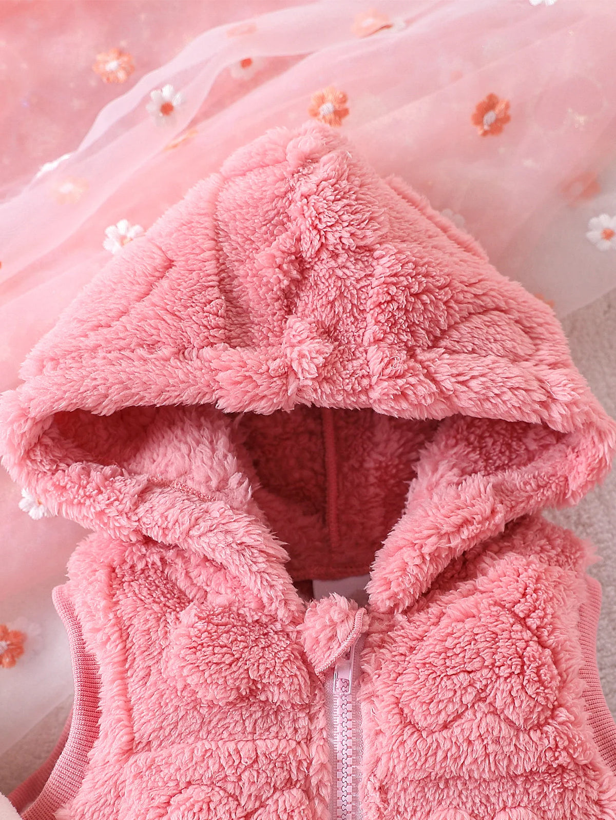 Baby Girls’ 3-Piece Plush Love Hooded Set