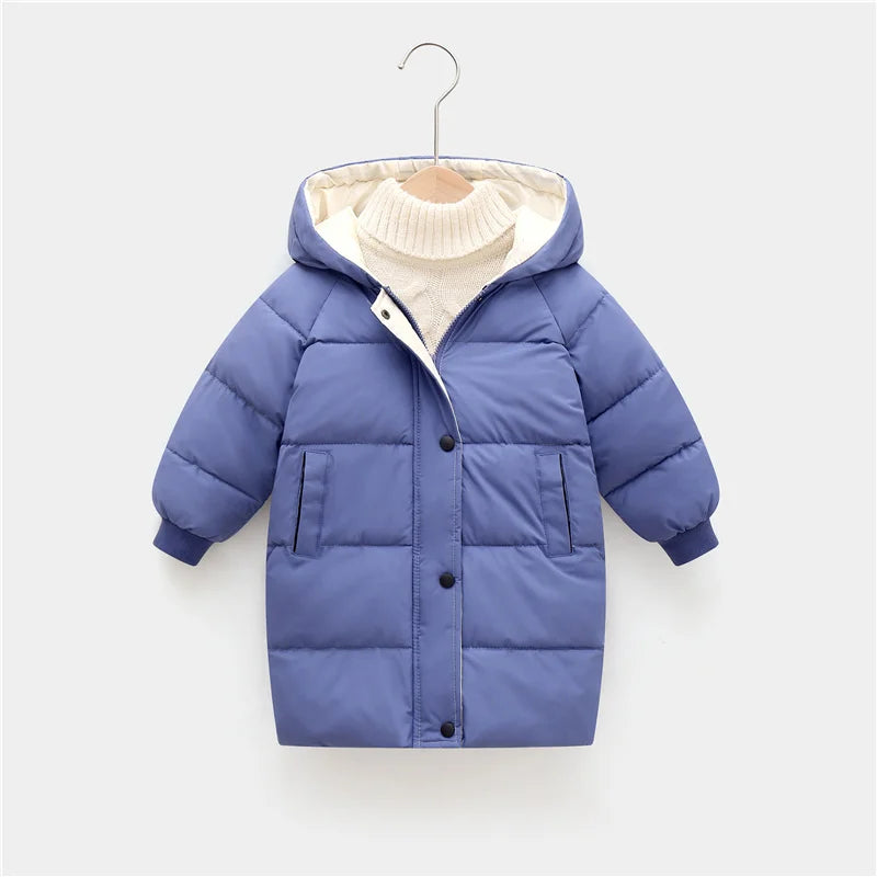 Unisex Hooded Longline Puffer Parka for Kids & Teens