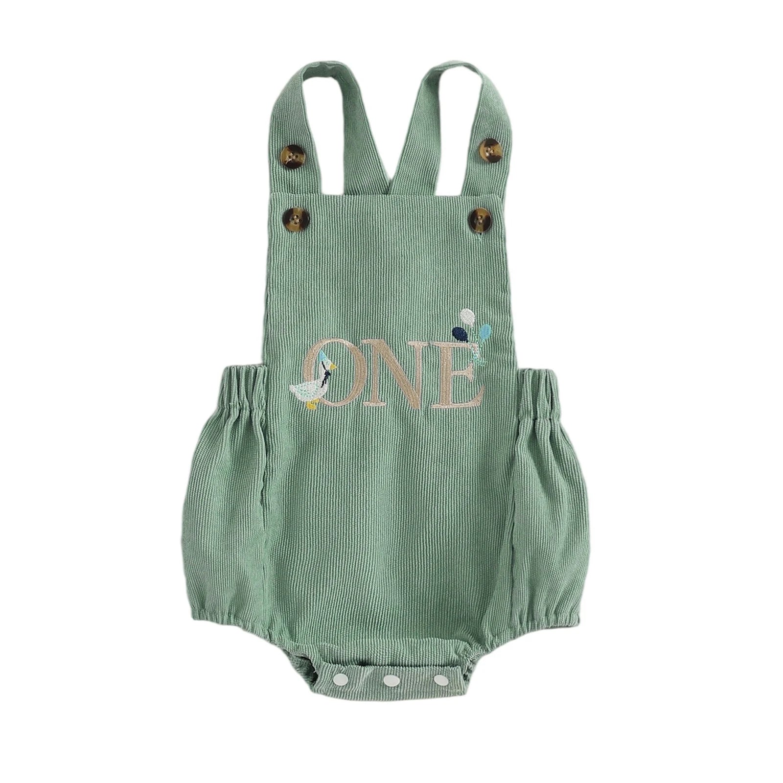 Modern Letter & Animal 1st Birthday Bubble Romper