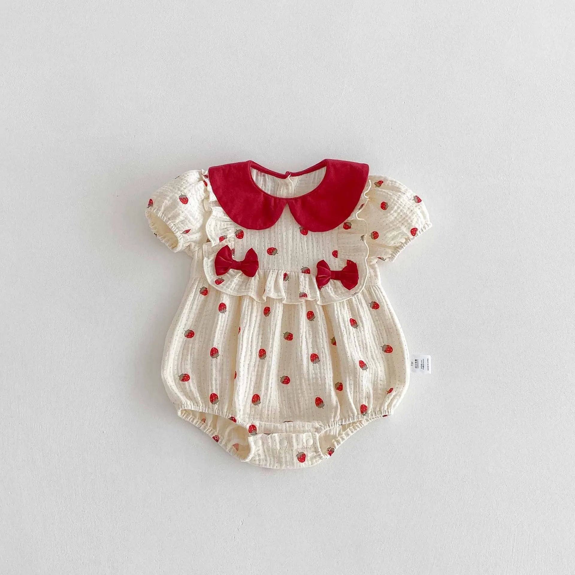 Baby Girl Sweet Strawberry Print Romper