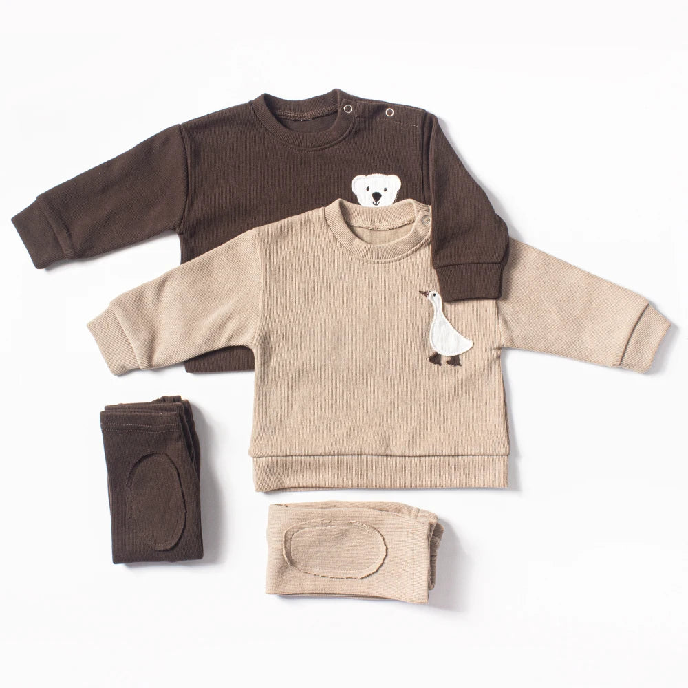 Long Sleeve Top and Pants with Animal Patch