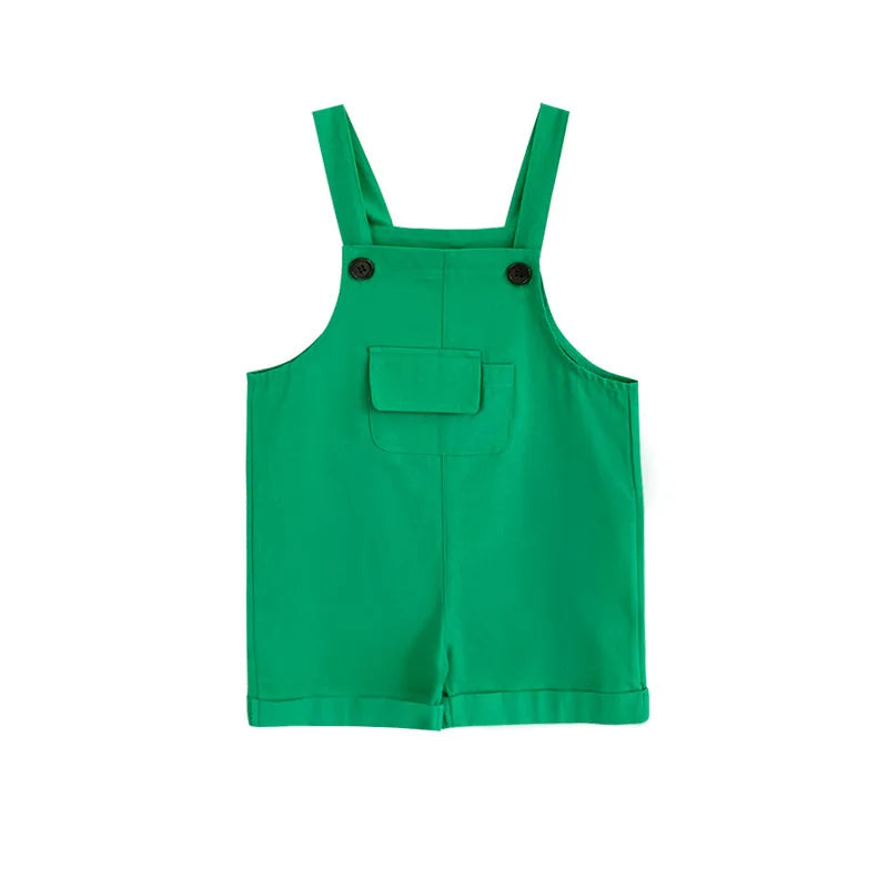 Kids Colorful Candy Color Overalls Shorts