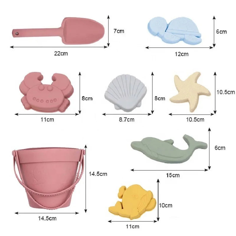 Modern Silicone Beach Bucket & Sand Toy Set