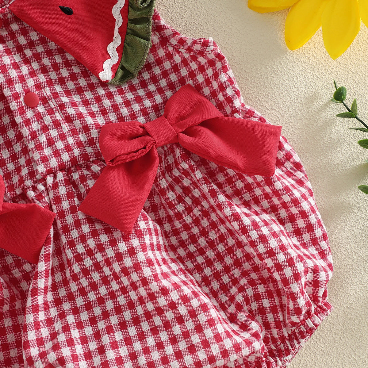 Baby Girls Watermelon Plaid Romper