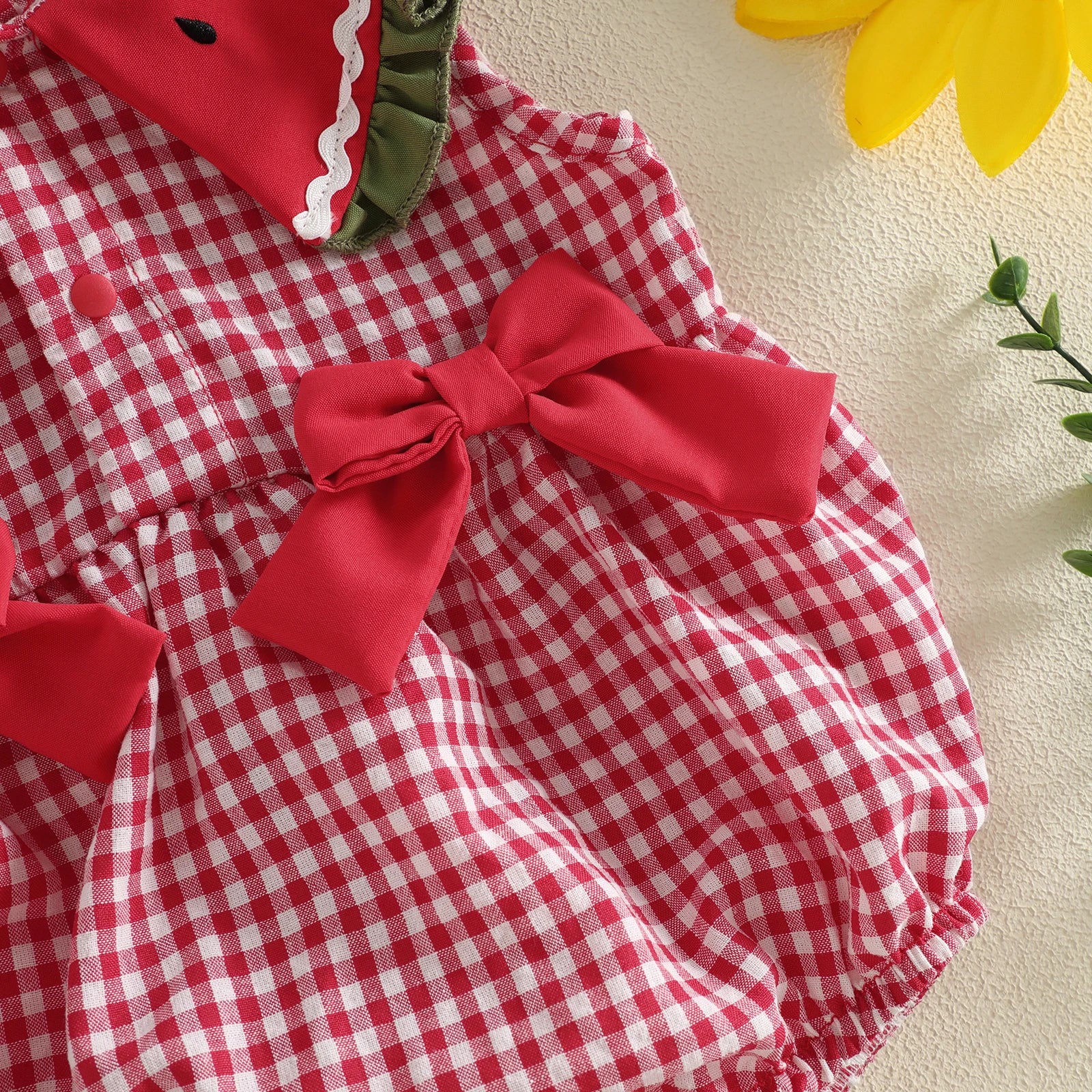 Baby Girls Watermelon Plaid Romper