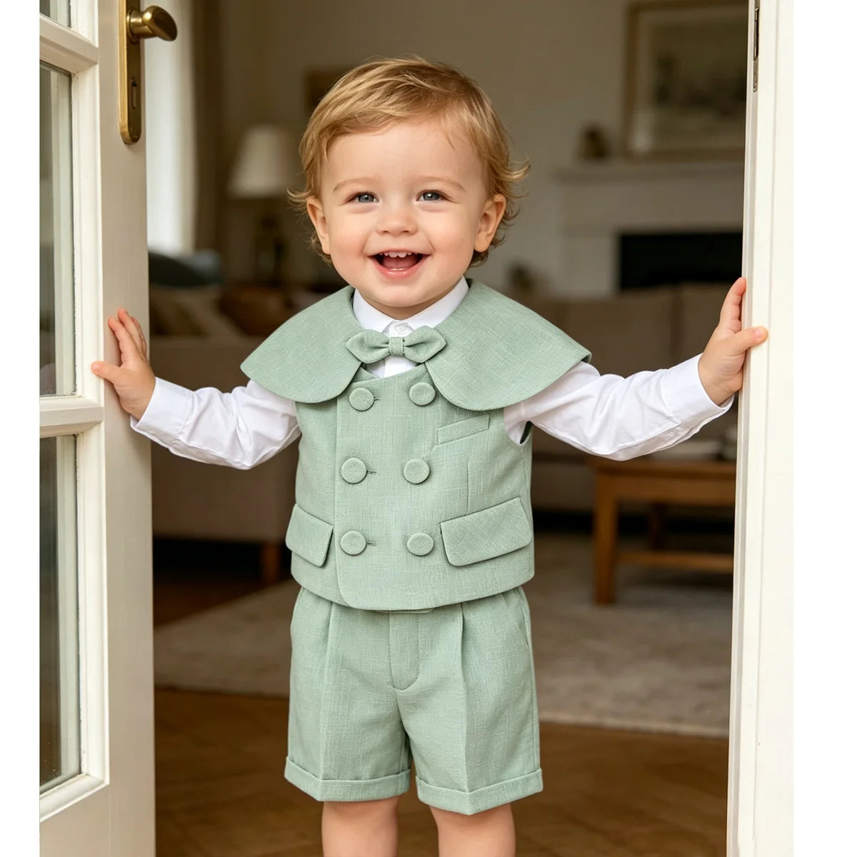 Toddler Boys’ Light Green Gentleman Outfit
