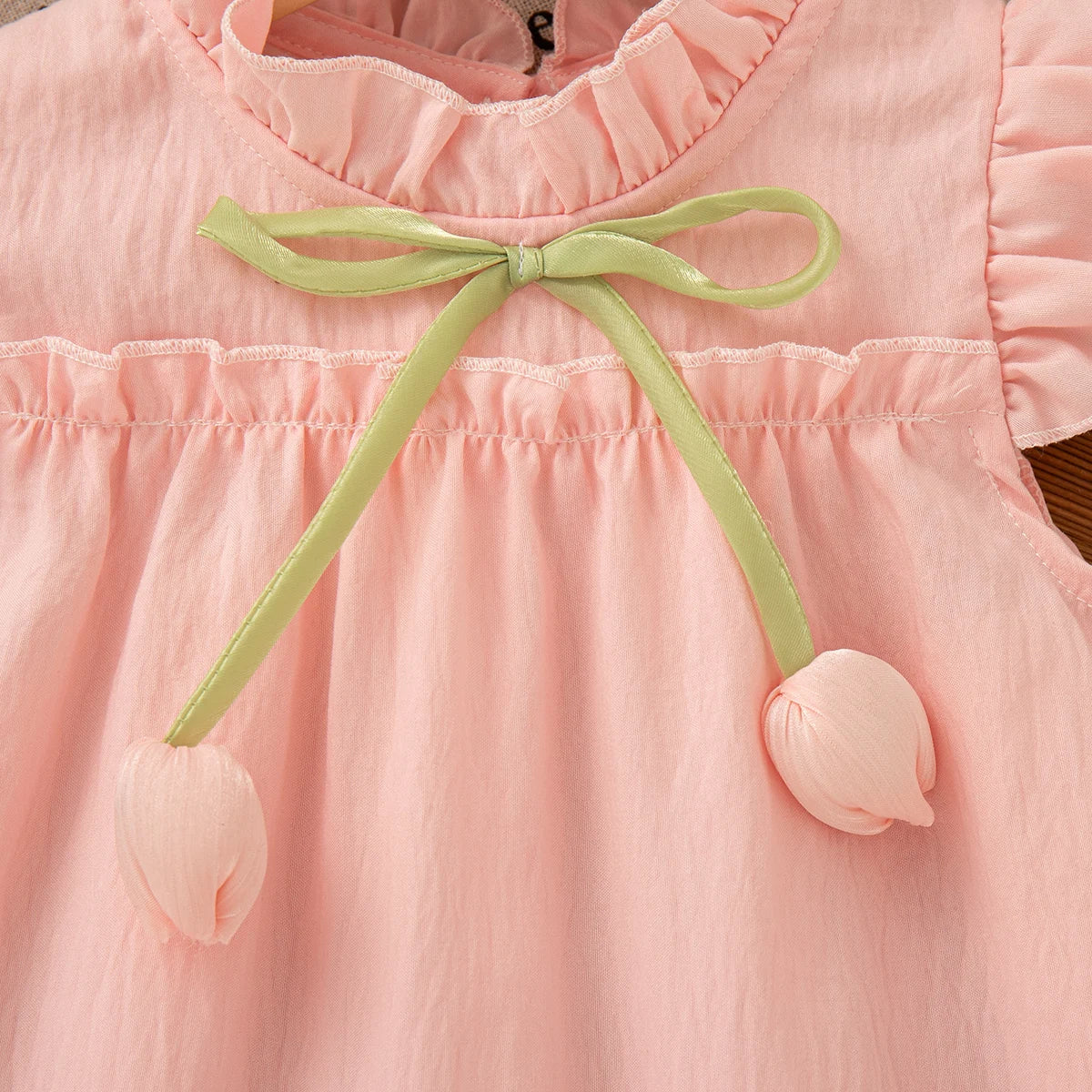 Pink Chiffon Dress with Tulip Bow