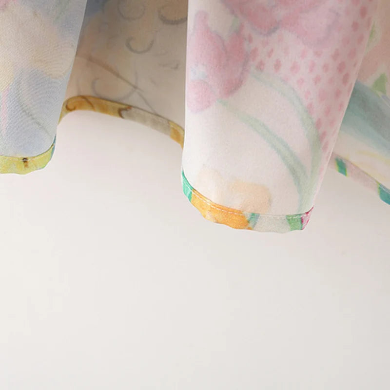 Colorful Graffiti Print Summer Dress for Girls