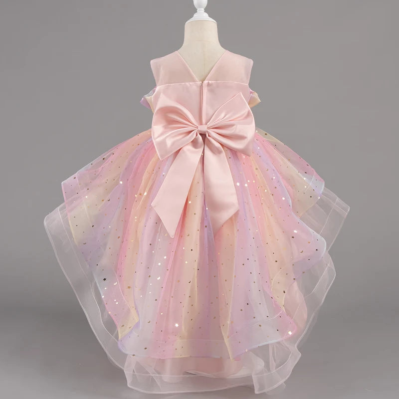 Girls Pastel Princess High-Low Tulle Dress