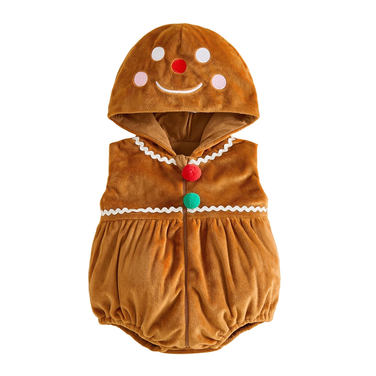 Baby Christmas Hooded Romper Costume – Gingerbread, Tree, Santa & Snowman
