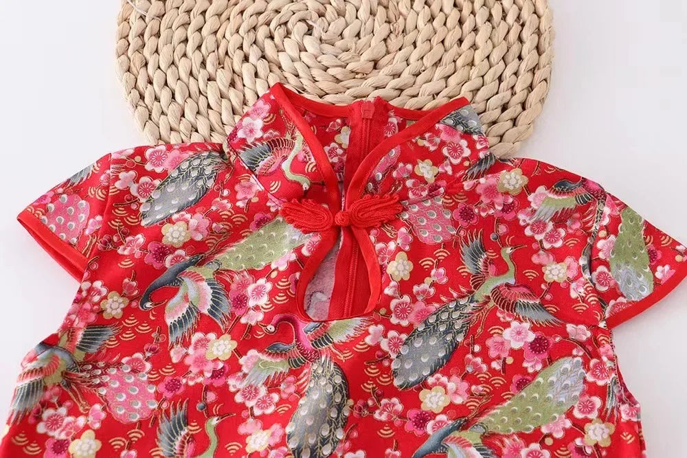 Girls' Traditional Chinese Cheongsam Summer Dress