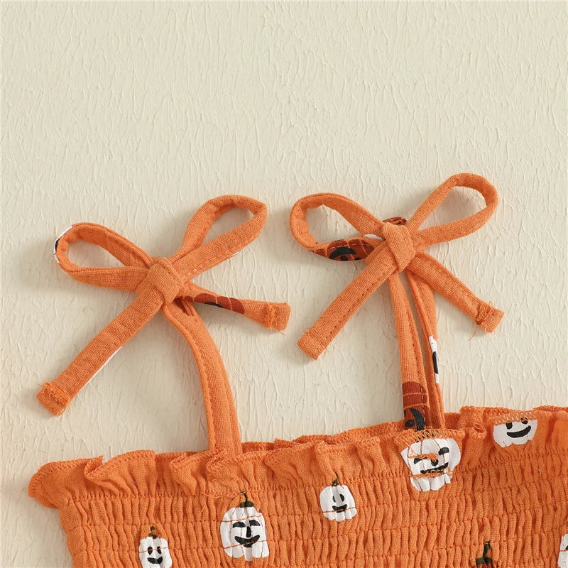 Pumpkin Print 2 Piece Outfit