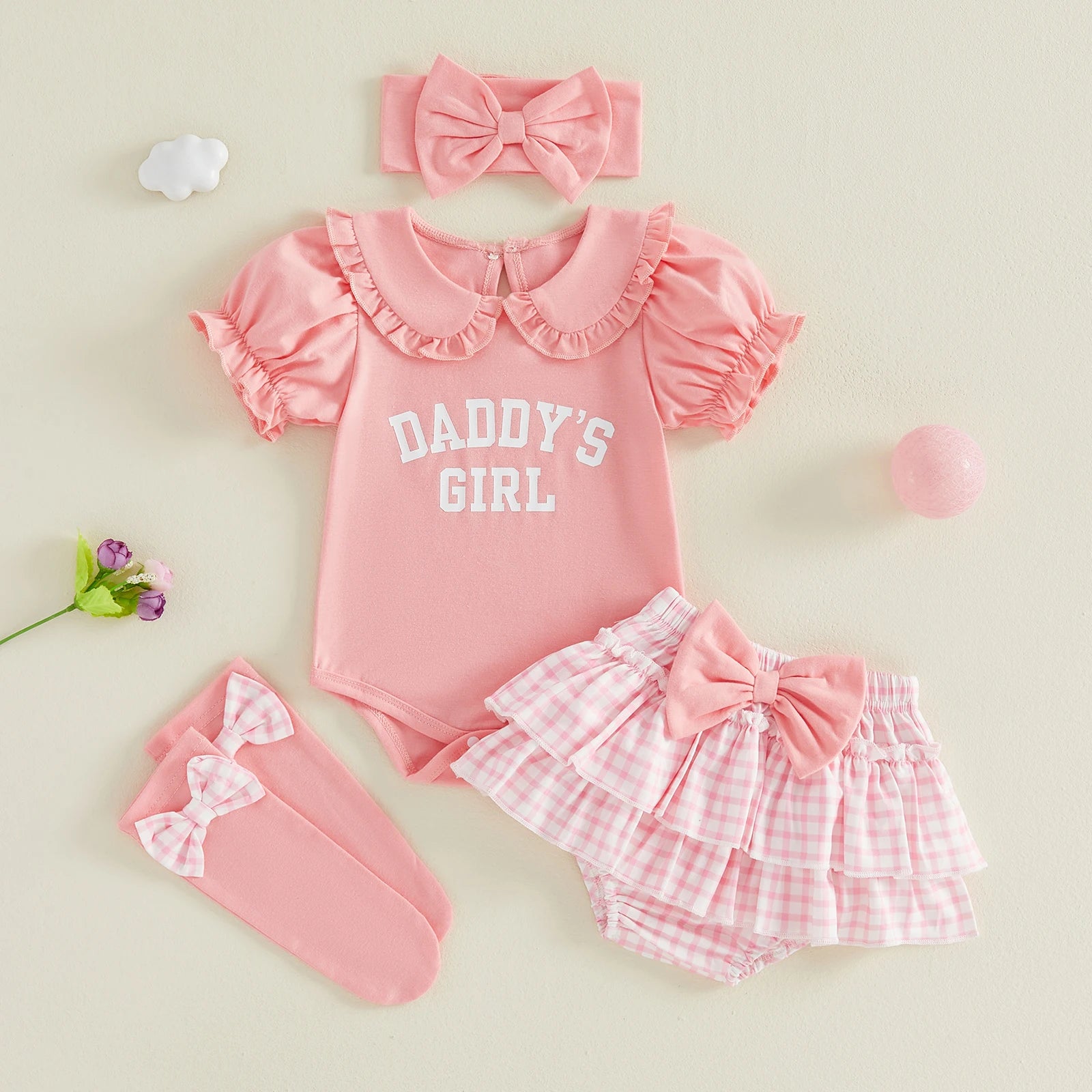 Daddy's Girl Baby 4-Piece Set — Romper, Skirt, Headband & Socks