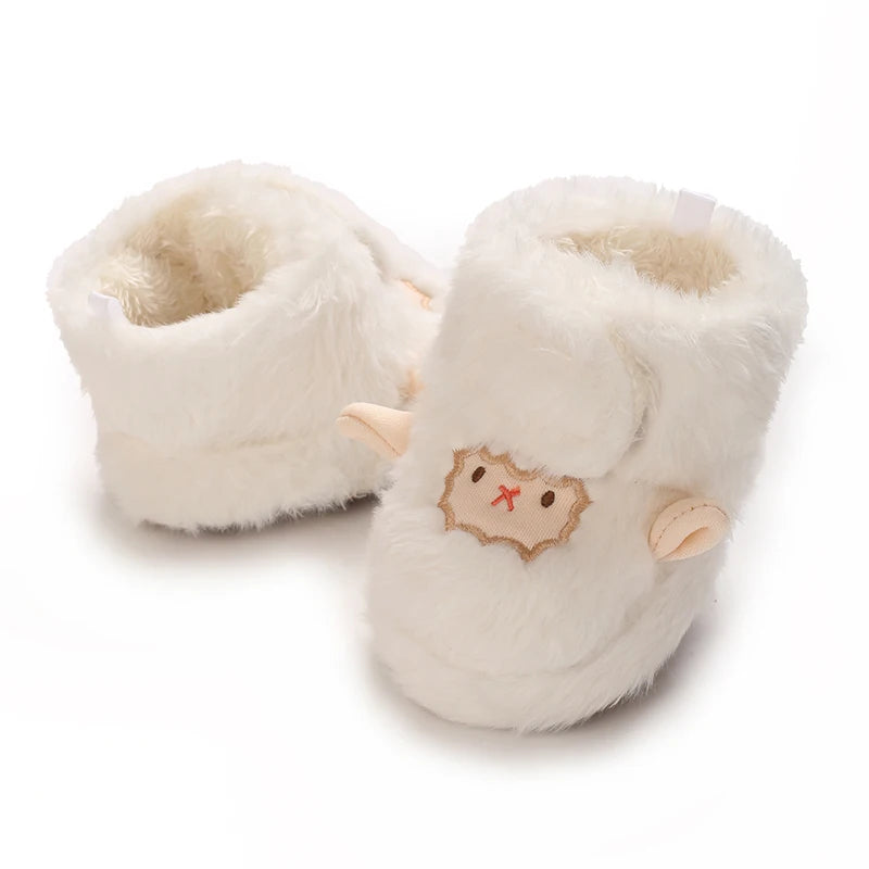 Baby Plush Winter Booties with Soft Soles