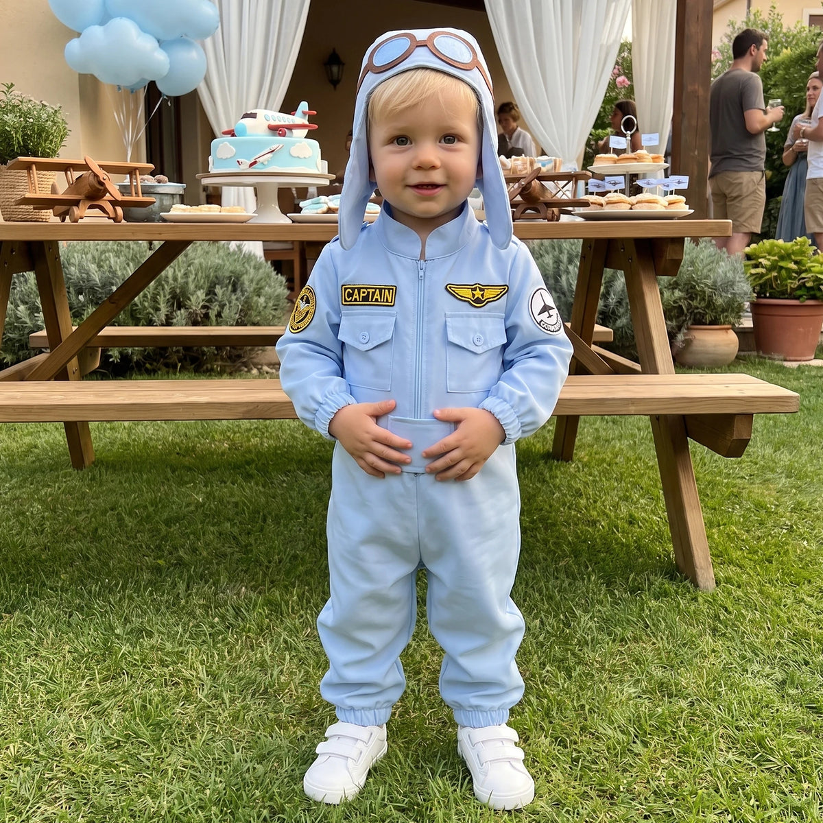 Baby & Toddler Pilot Costume Jumpsuit with Matching Hat